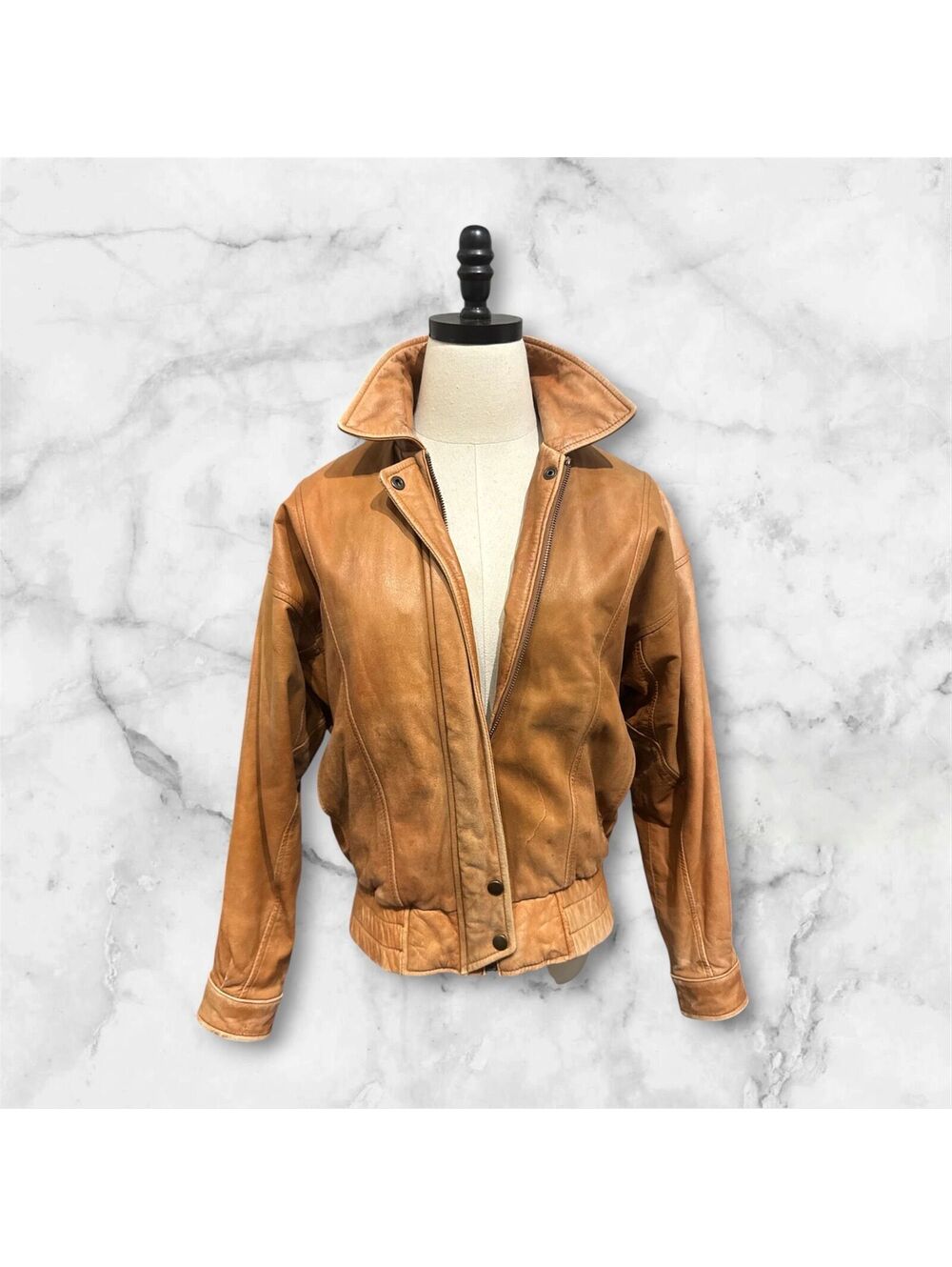 GEORGETOWN LEATHER Bomber Jacket Size S